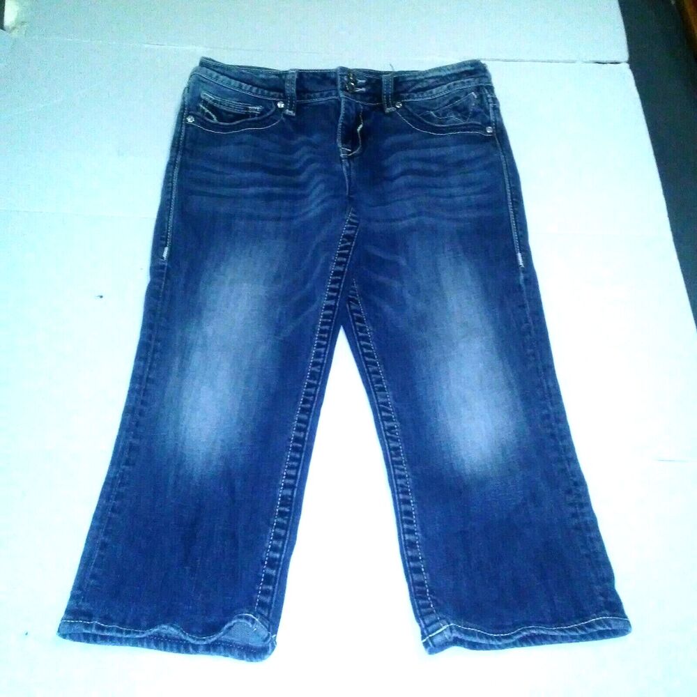 Vigoss Blue Chelsea Capri Jeans Size 9/10 L21 Faded (see measurements)